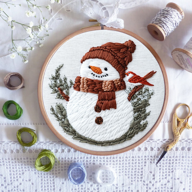 Rubbyoo Embroidery Kit- Snowman With Bird - image 6