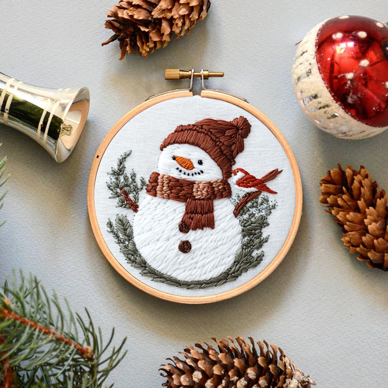 Rubbyoo Embroidery Kit- Snowman With Bird - image 4