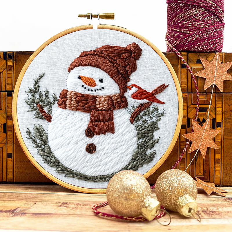Rubbyoo Embroidery Kit- Snowman With Bird - image 9