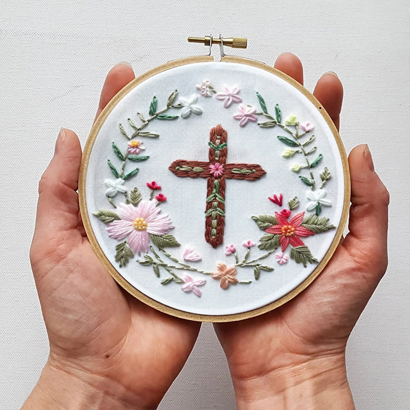 Rubbyoo Embroidery Kit- Floral Cross - image 4