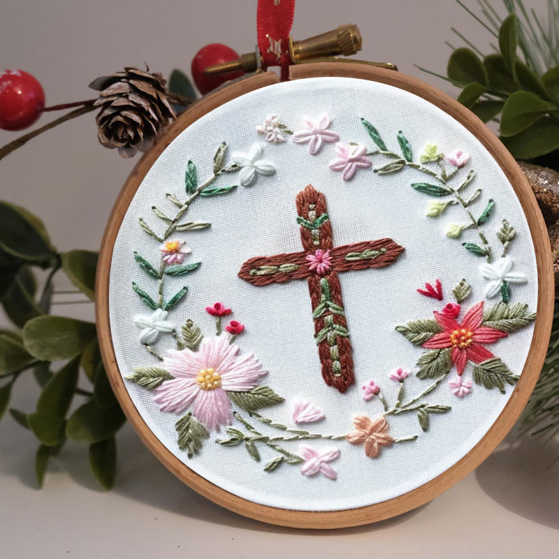 Rubbyoo Embroidery Kit- Floral Cross - image 2