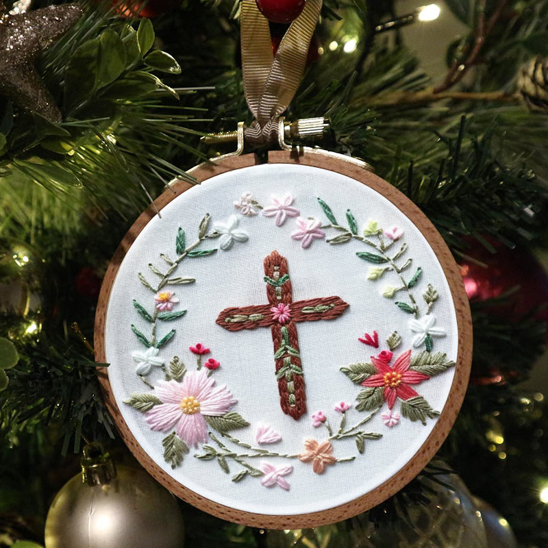Rubbyoo Embroidery Kit- Floral Cross - image 6
