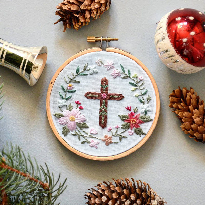 Rubbyoo Embroidery Kit- Floral Cross - image 5