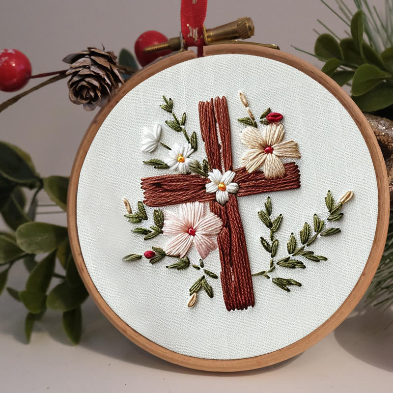 Rubbyoo Embroidery Kit- Floral Cross 2 - image 2