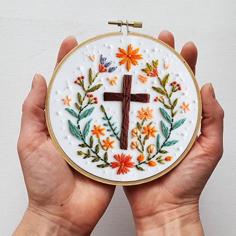 Rubbyoo Embroidery Kit- Floral Cross 3 - image 7