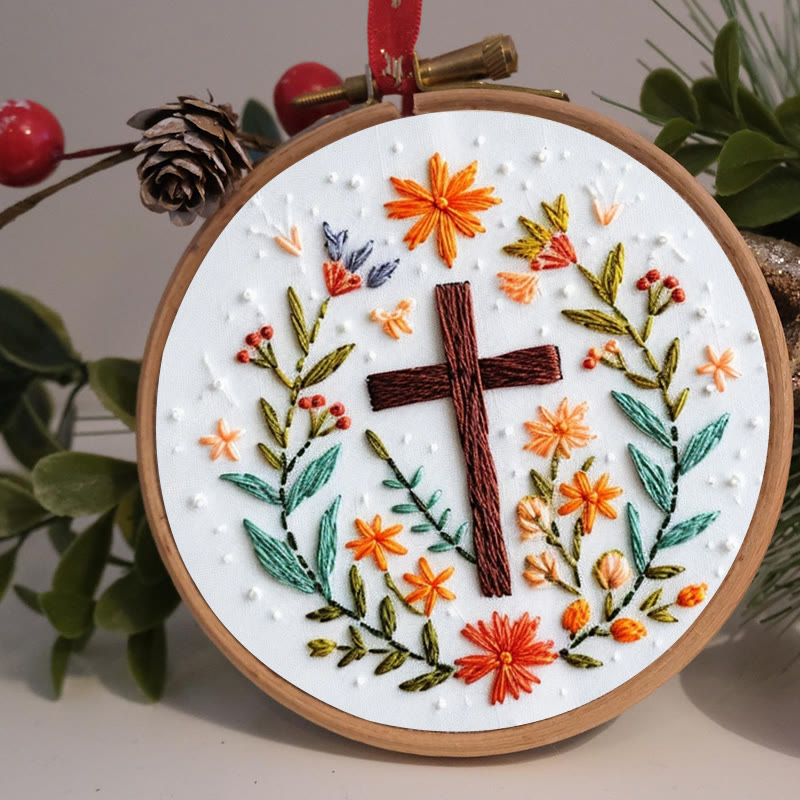 Rubbyoo Embroidery Kit- Floral Cross 3 - image 2