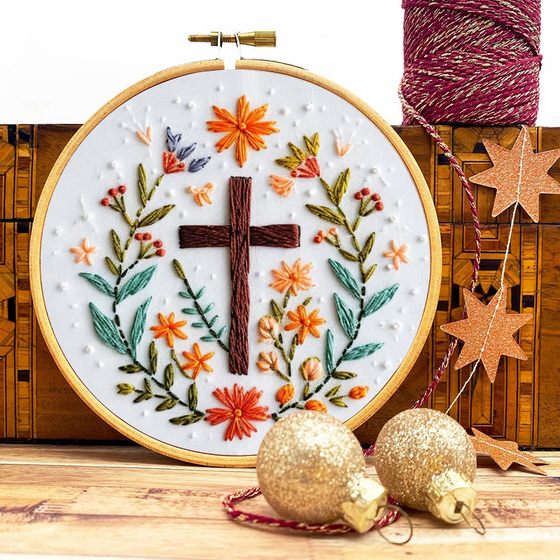 Rubbyoo Embroidery Kit- Floral Cross 3 - image 9