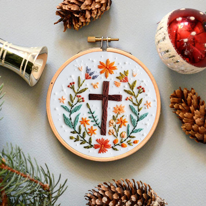 Rubbyoo Embroidery Kit- Floral Cross 3 - image 8