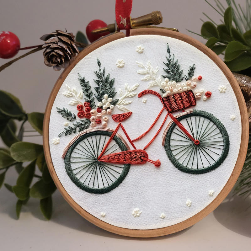 Rubbyoo Embroidery Kit-  Christmas Bike - image 2