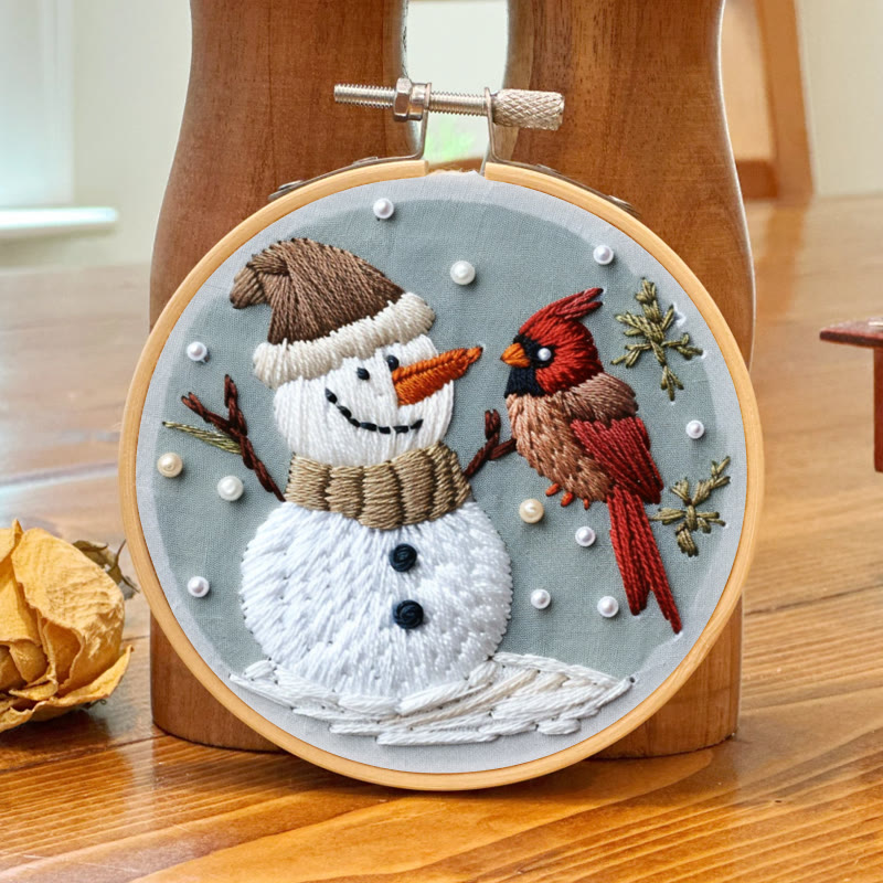 Rubbyoo Embroidery Kit-  Snowman With Bird 2 - image 2