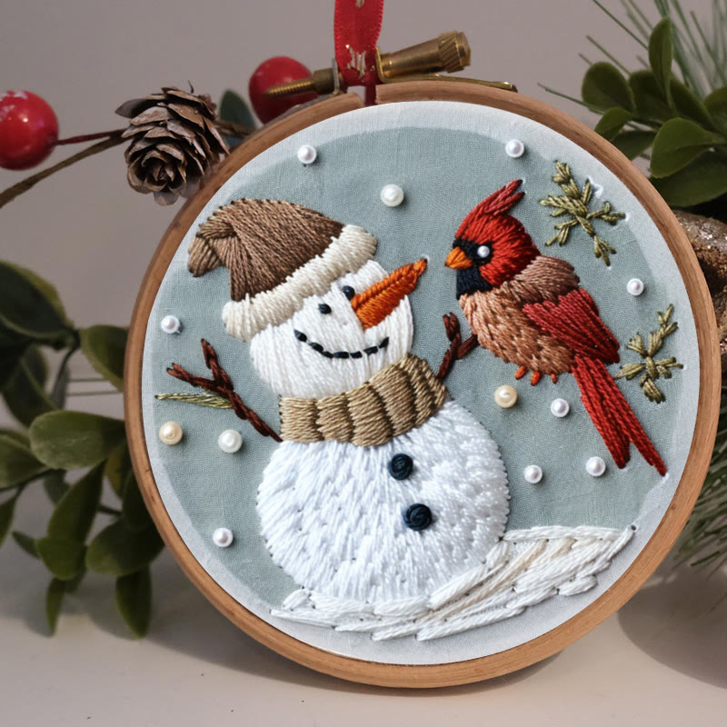 Rubbyoo Embroidery Kit-  Snowman With Bird 2 - image 3