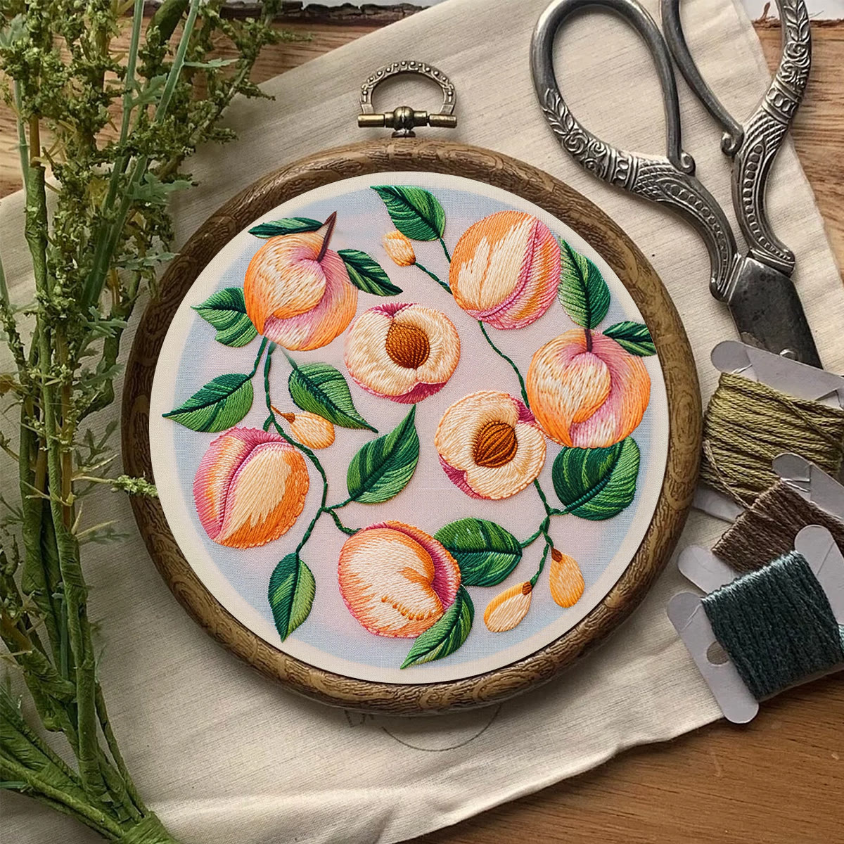 Rubbyoo Embroidery Kit-  Peach Petals - image 7