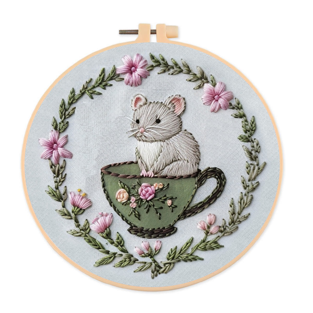 Rubbyoo Embroidery Kit-  Cup Mouse - image 1