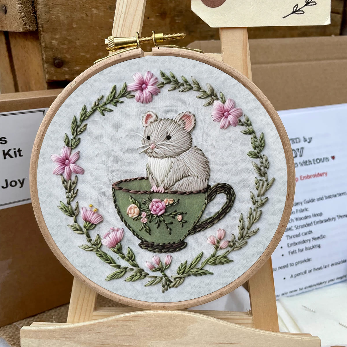 Rubbyoo Embroidery Kit-  Cup Mouse - image 6