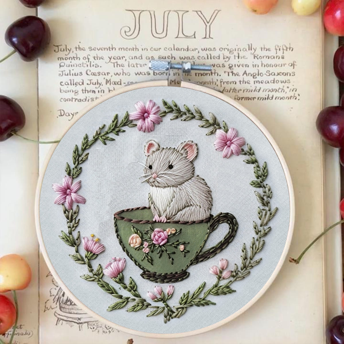 Rubbyoo Embroidery Kit-  Cup Mouse - image 3