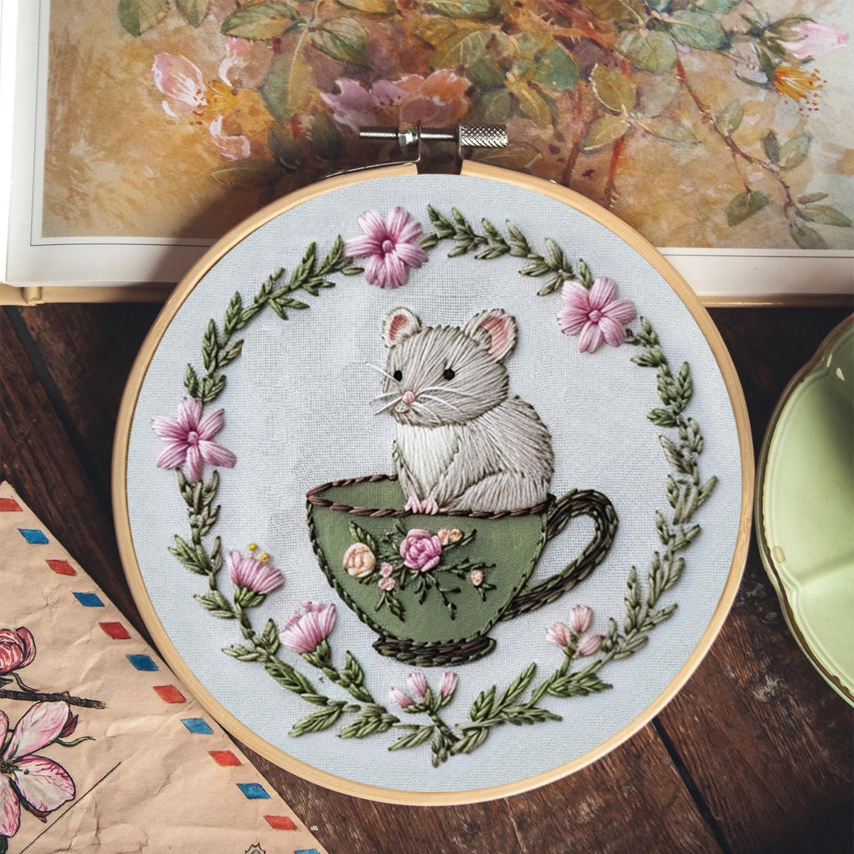 Rubbyoo Embroidery Kit-  Cup Mouse - image 9