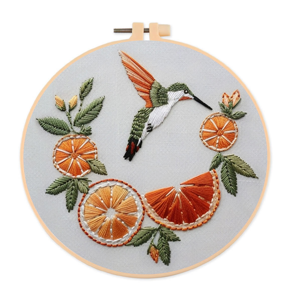 Rubbyoo Embroidery Kit-   Orange Hummingbird - image 1