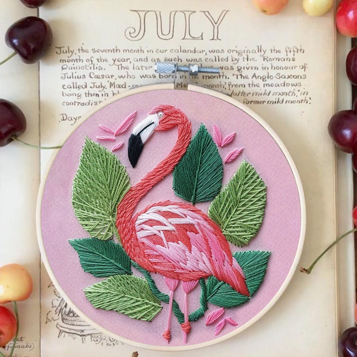 Rubbyoo Embroidery Kit-  Tropical Flamingo - image 3
