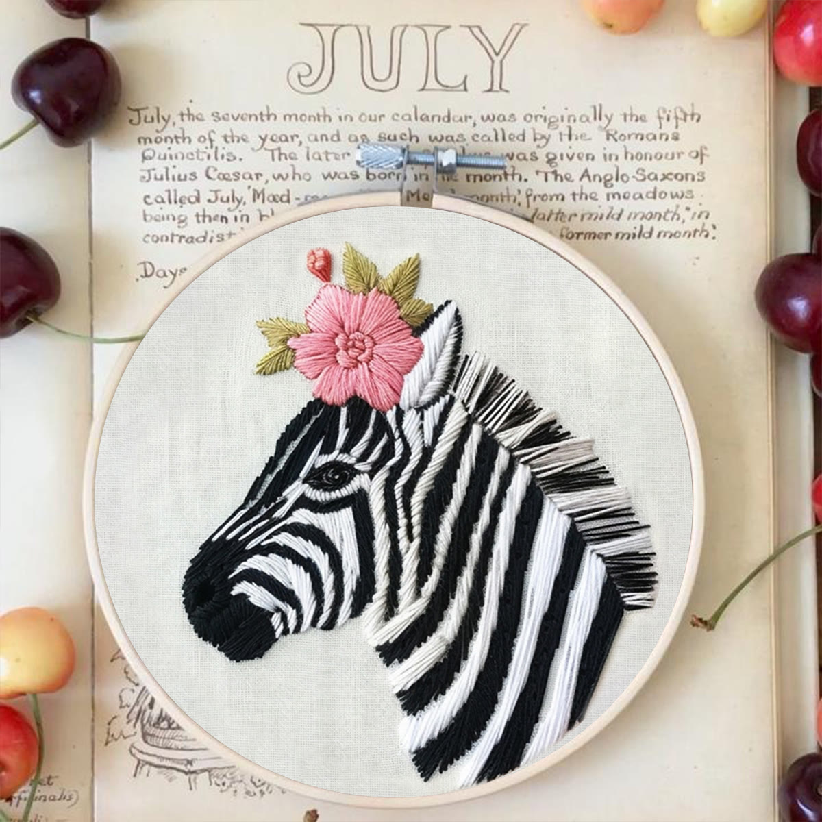 Rubbyoo Embroidery Kit-  Zebra With A Flower  - image 2