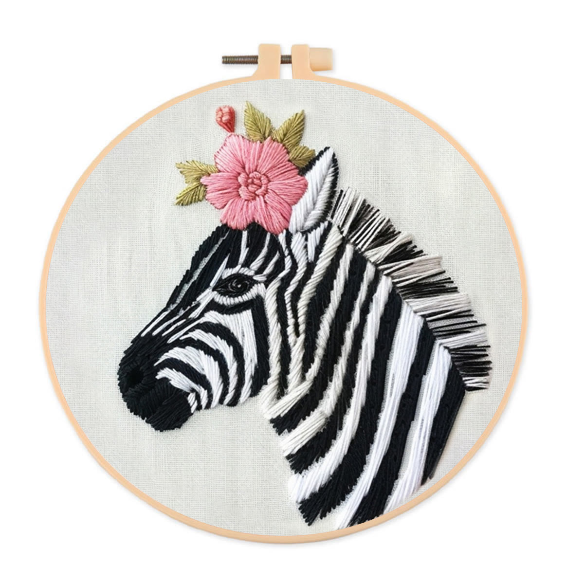 Rubbyoo Embroidery Kit-  Zebra With A Flower  - image 1