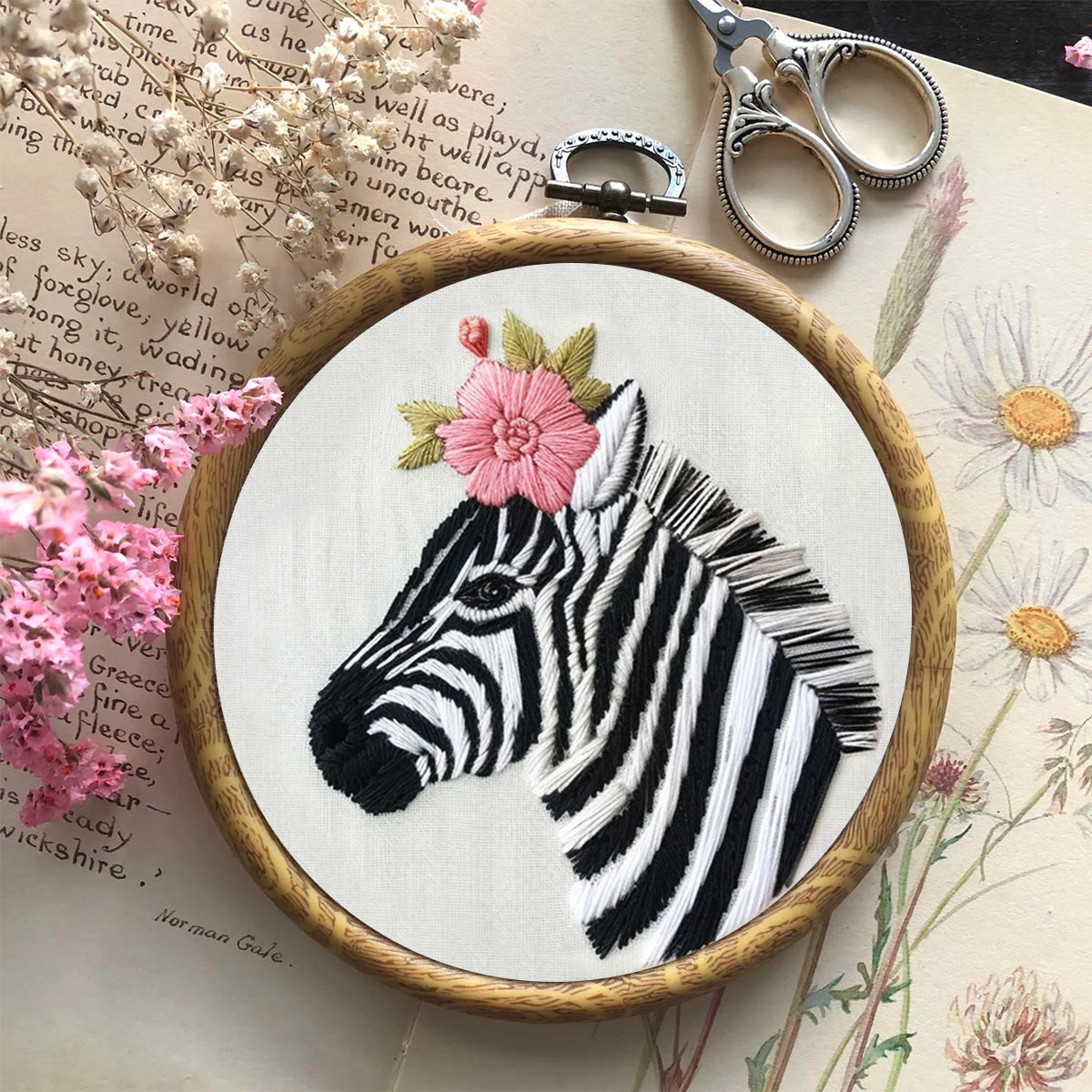 Rubbyoo Embroidery Kit-  Zebra With A Flower  - image 9