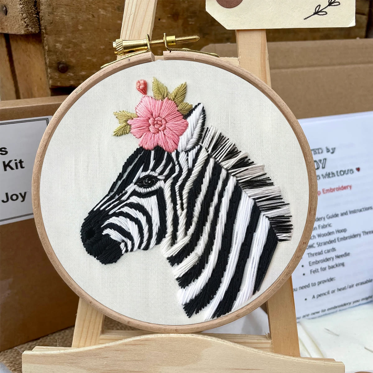 Rubbyoo Embroidery Kit-  Zebra With A Flower  - image 4