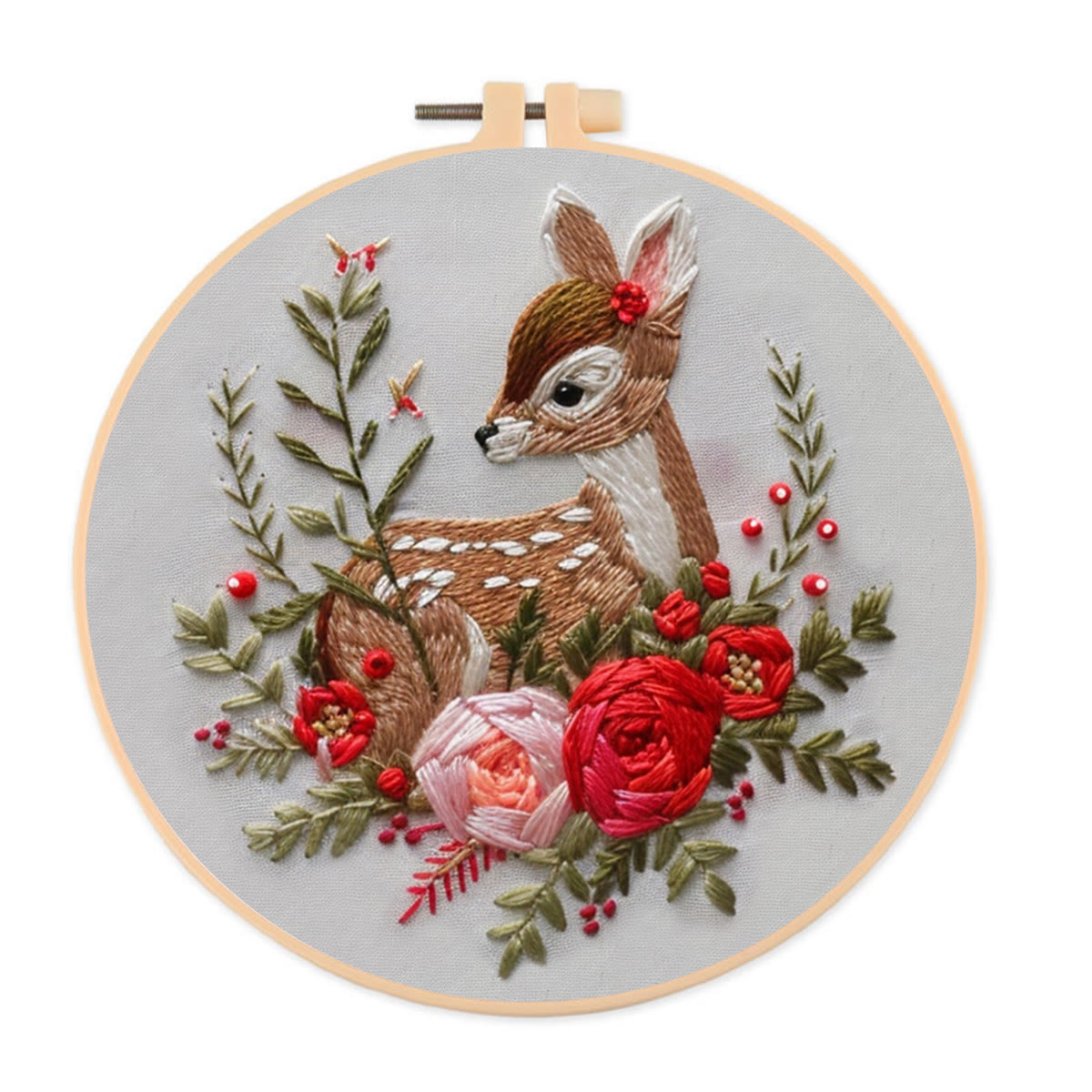 Rubbyoo Embroidery Kit-  Deer With Flowers - image 1
