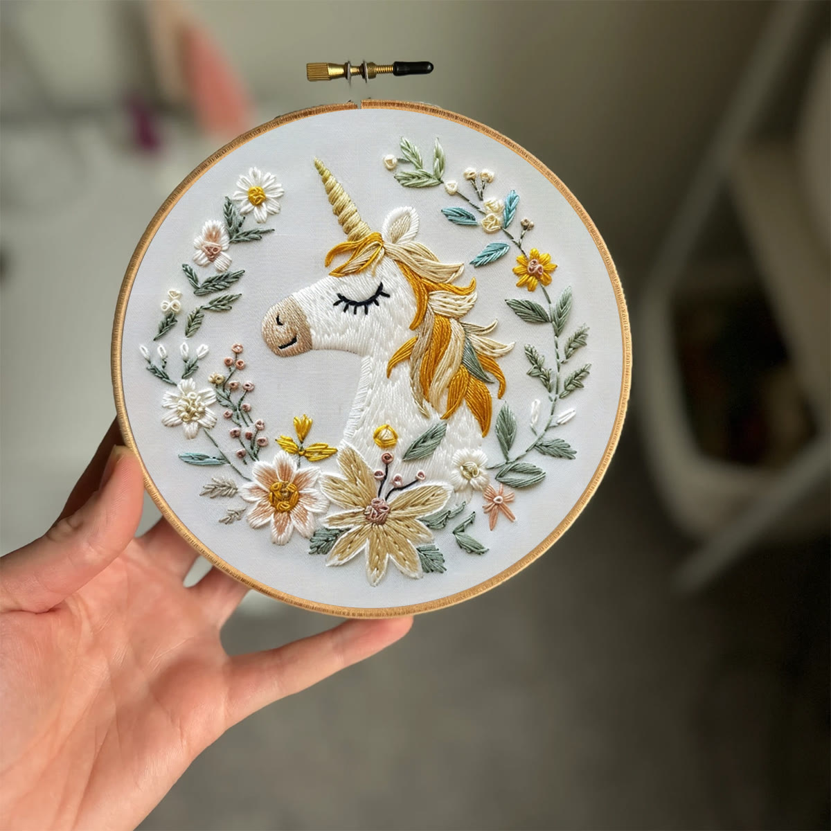 Rubbyoo Embroidery Kit-  Floral Unicorn - image 2