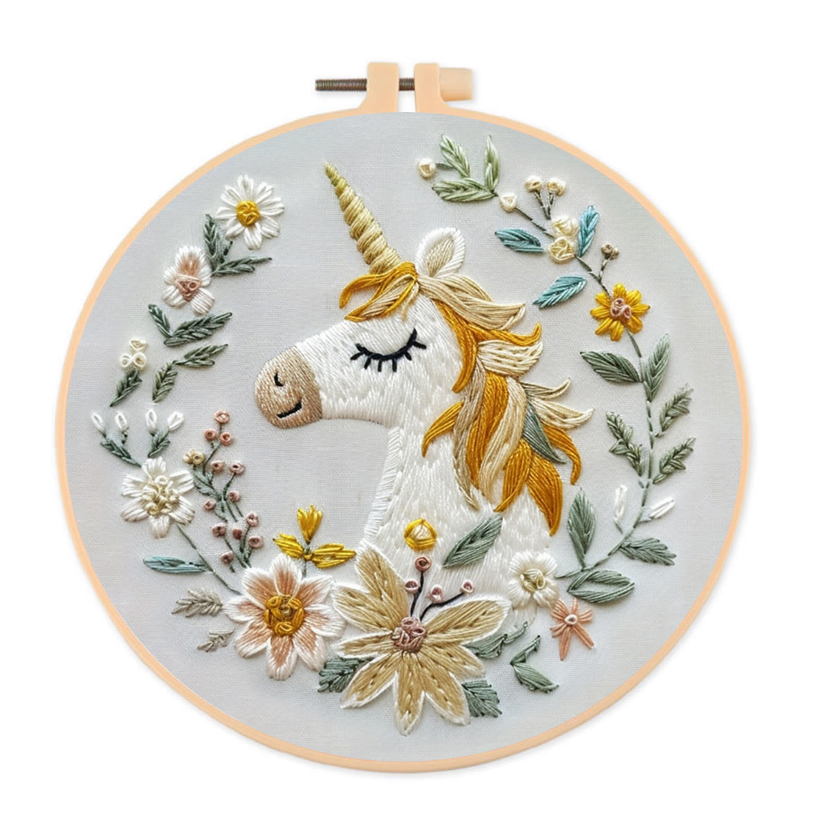 Rubbyoo Embroidery Kit-  Floral Unicorn - image 1