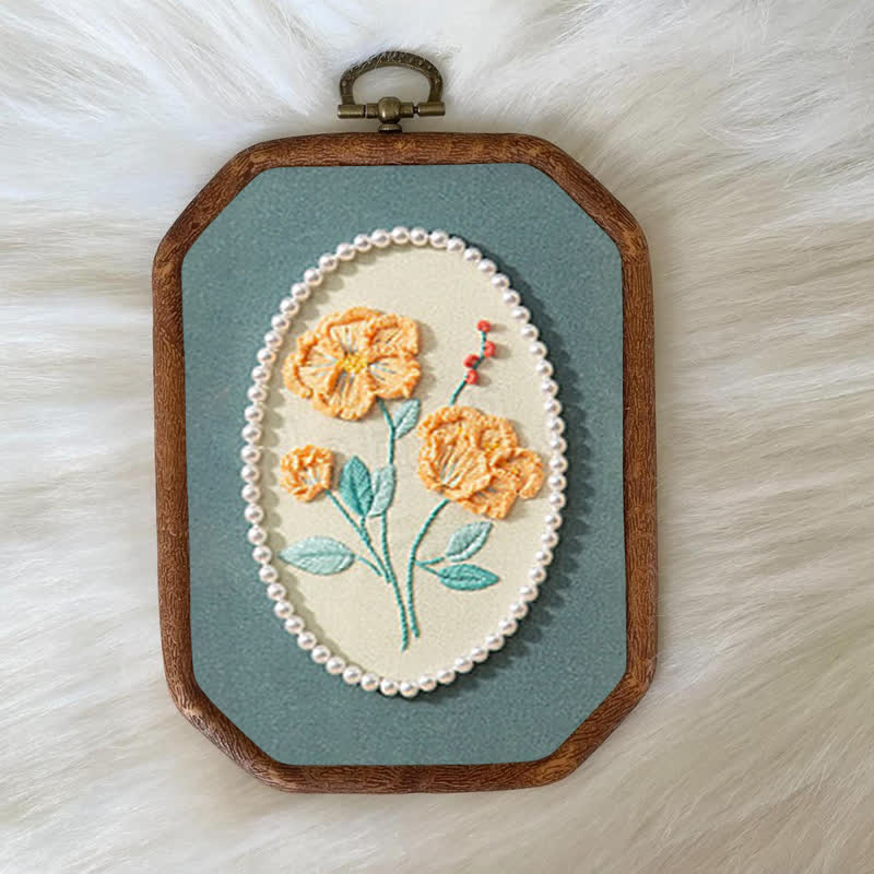 Rubbyoo Embroidery Kit- Pearl Flower Craft Kit - image 7