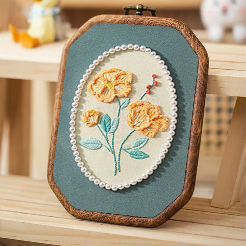 Rubbyoo Embroidery Kit- Pearl Flower Craft Kit - image 5