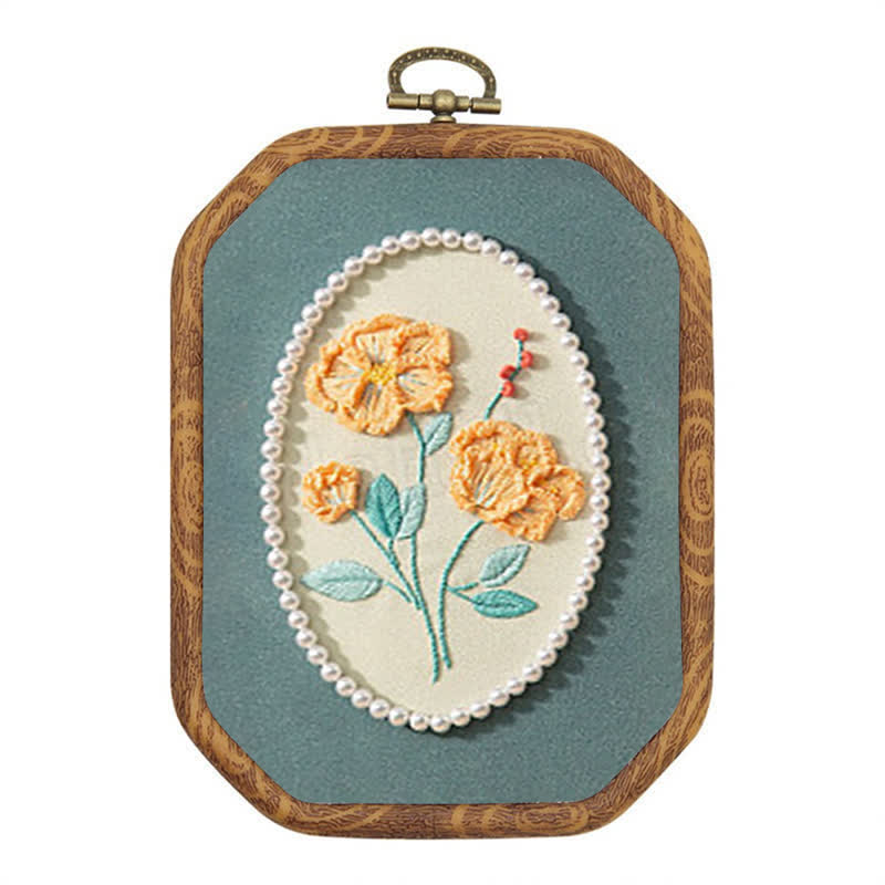 Rubbyoo Embroidery Kit- Pearl Flower Craft Kit - image 1