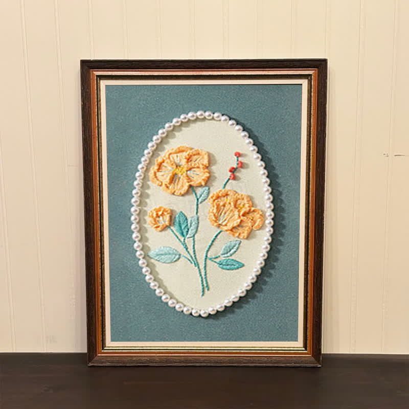 Rubbyoo Embroidery Kit- Pearl Flower Craft Kit - image 2