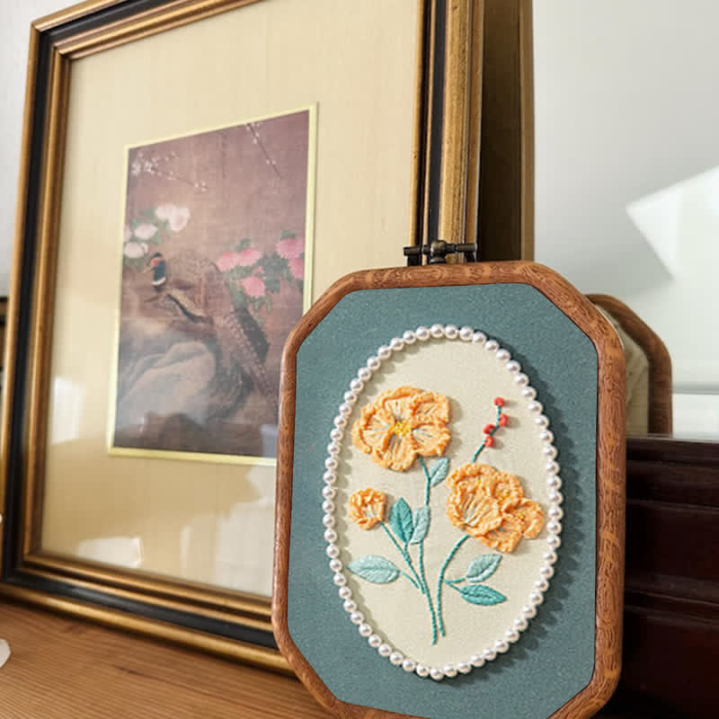 Rubbyoo Embroidery Kit- Pearl Flower Craft Kit - image 3