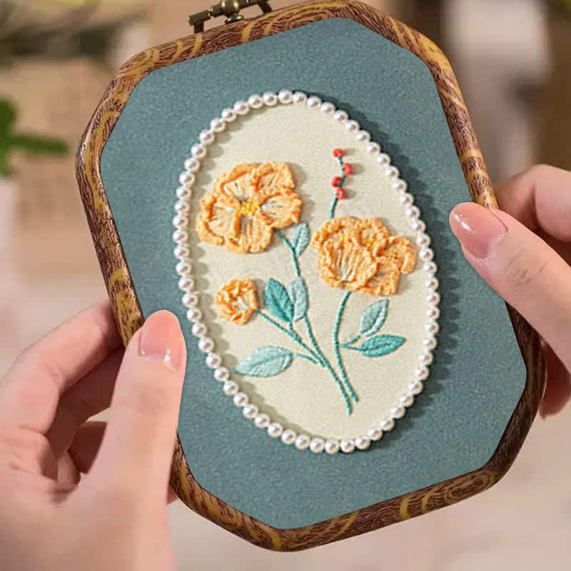 Rubbyoo Embroidery Kit- Pearl Flower Craft Kit - image 4
