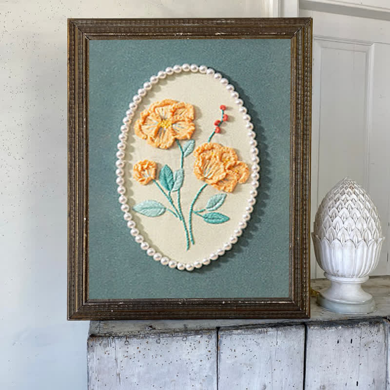 Rubbyoo Embroidery Kit- Pearl Flower Craft Kit - image 6