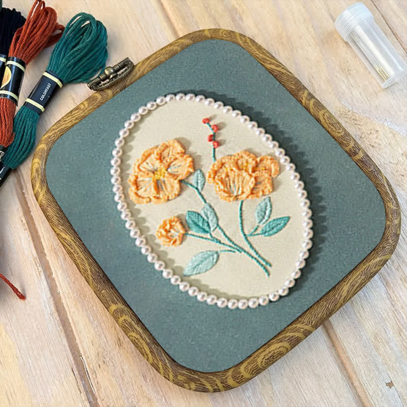 Rubbyoo Embroidery Kit- Pearl Flower Craft Kit - image 9