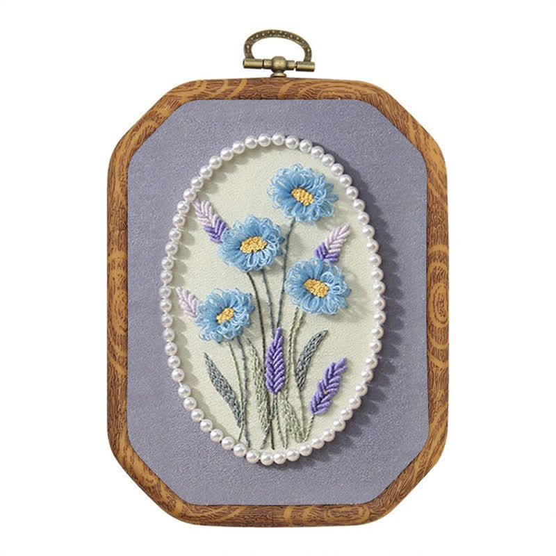 Rubbyoo Embroidery Kit- Pearl Flower Craft Kit Decorative Arts - image 1