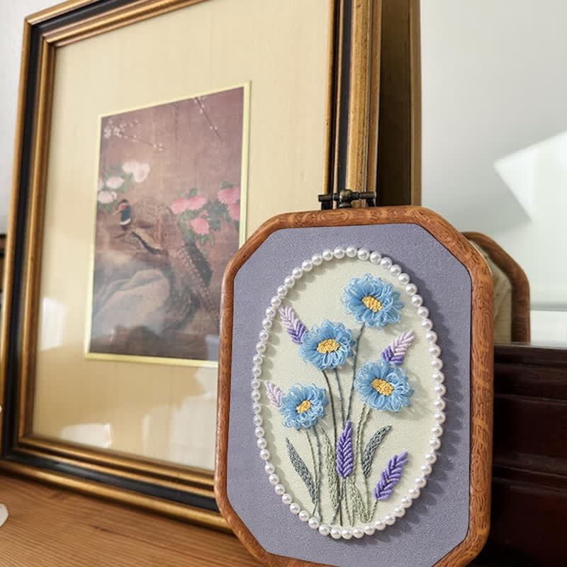 Rubbyoo Embroidery Kit- Pearl Flower Craft Kit Decorative Arts - image 4