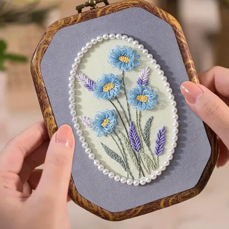 Rubbyoo Embroidery Kit- Pearl Flower Craft Kit Decorative Arts - image 3