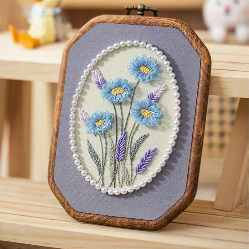 Rubbyoo Embroidery Kit- Pearl Flower Craft Kit Decorative Arts - image 5