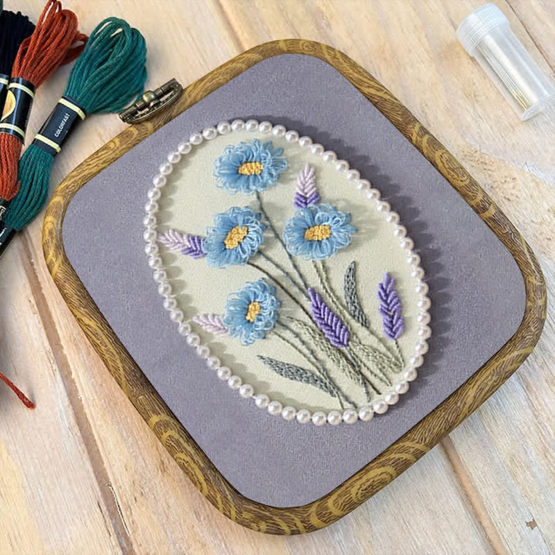 Rubbyoo Embroidery Kit- Pearl Flower Craft Kit Decorative Arts - image 9