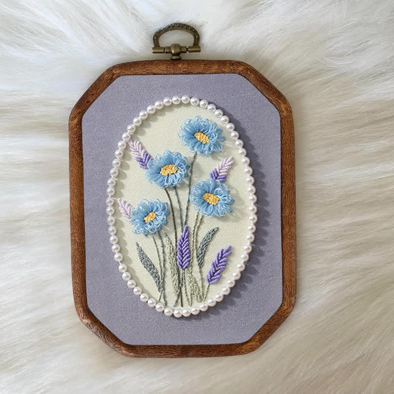 Rubbyoo Embroidery Kit- Pearl Flower Craft Kit Decorative Arts - image 7