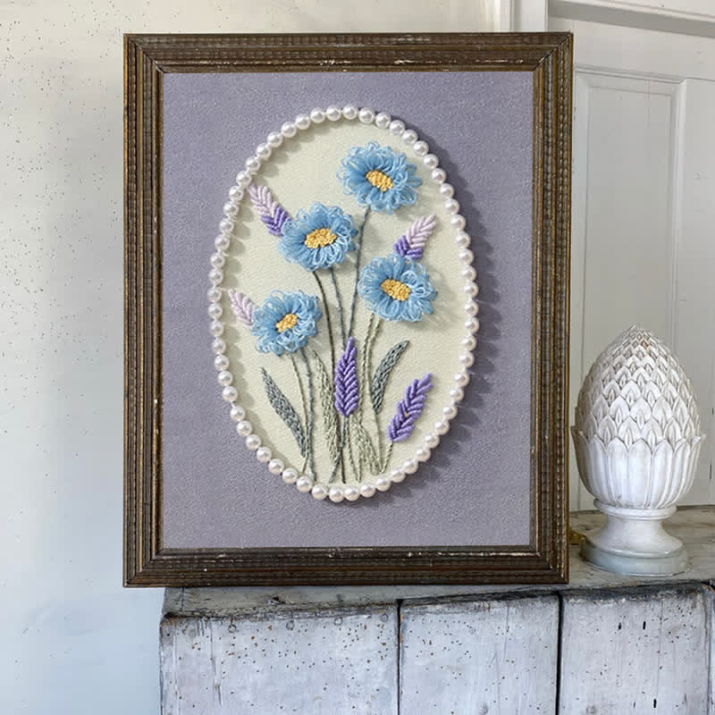 Rubbyoo Embroidery Kit- Pearl Flower Craft Kit Decorative Arts - image 6