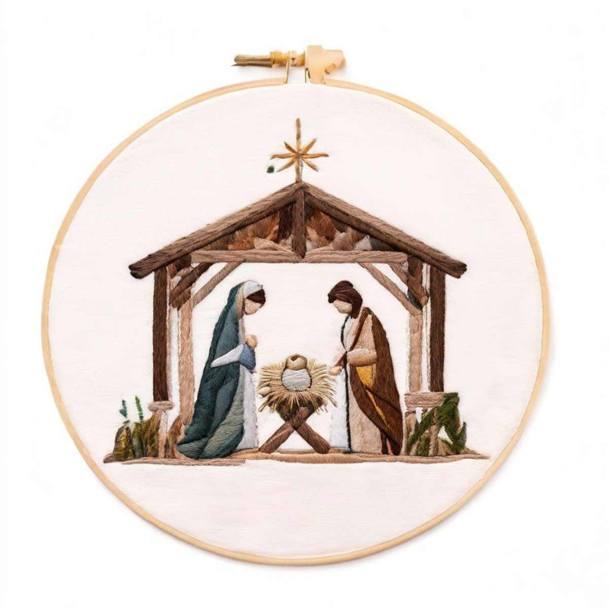 Rubbyoo Embroidery Kit - Christmas Nativity Scene With The Holy Family - image 1