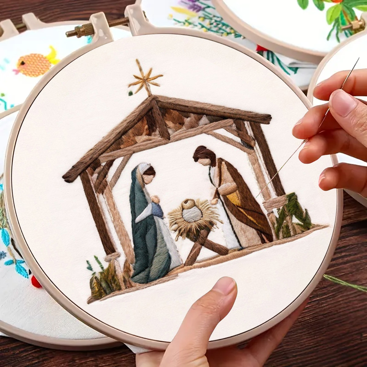 Rubbyoo Embroidery Kit - Christmas Nativity Scene With The Holy Family - image 4