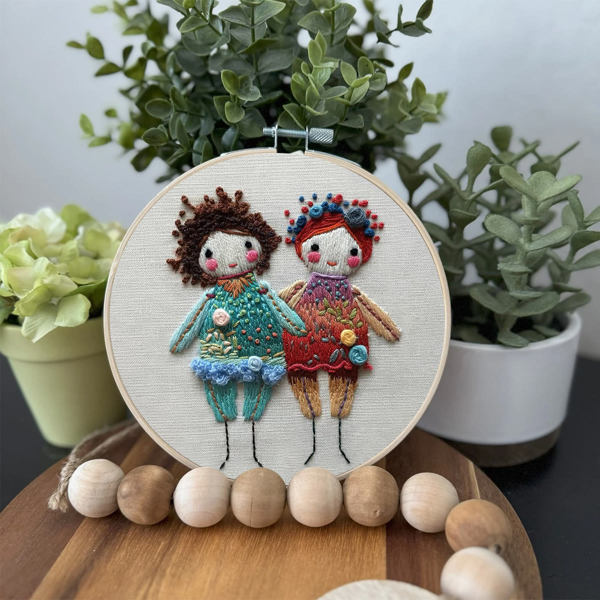 Rubbyoo Embroidery Kit-  Two Cute Doll Girls - image 3