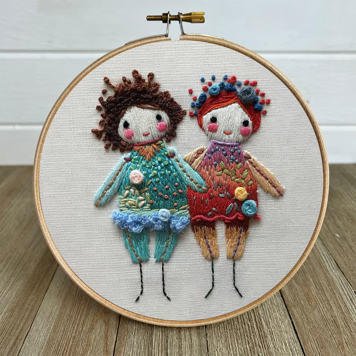 Rubbyoo Embroidery Kit-  Two Cute Doll Girls - image 5