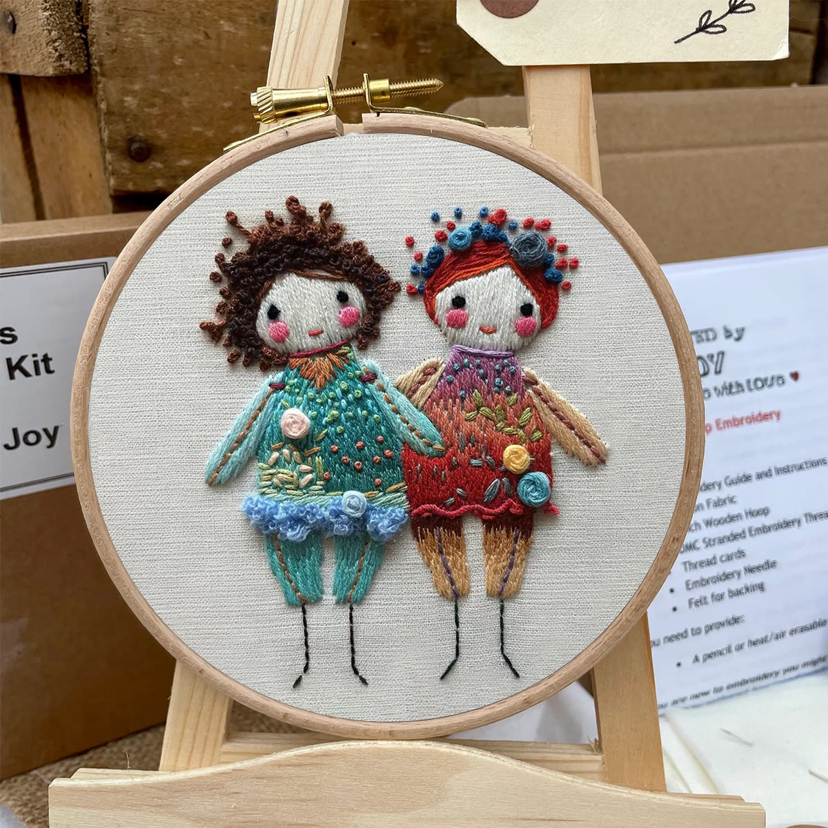 Rubbyoo Embroidery Kit-  Two Cute Doll Girls - image 6