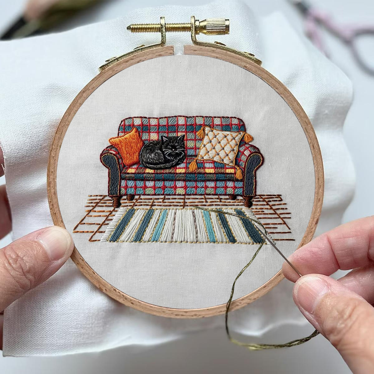 Rubbyoo Embroidery Kit-  Home Scene Cat  - image 4